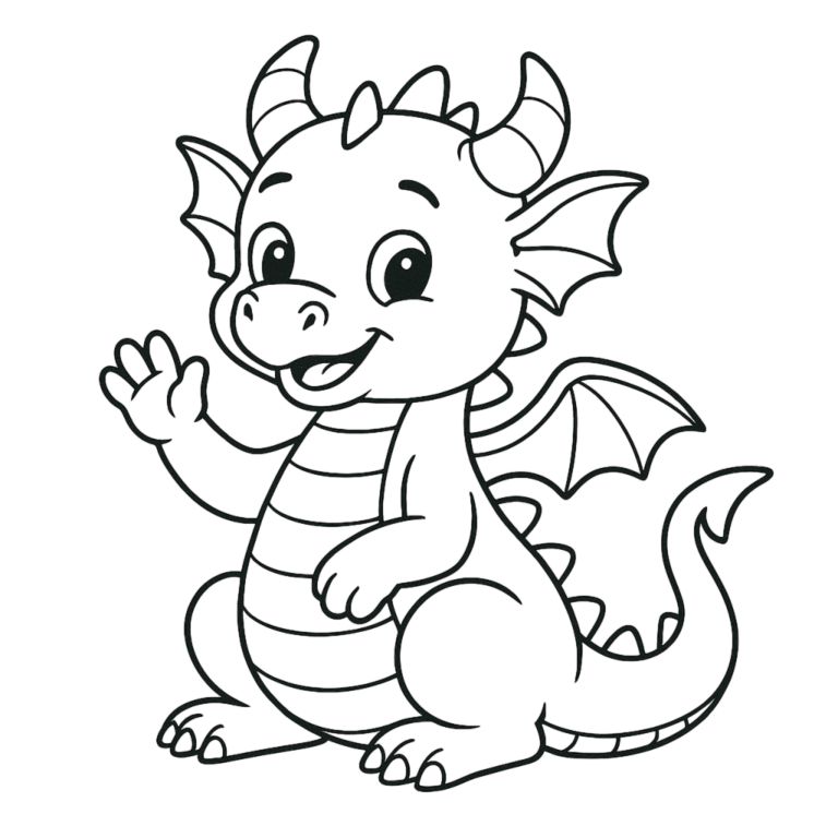 Kolorowanka Machający smok