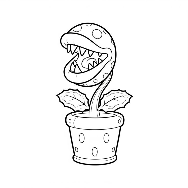 Kolorowanka Piranha Plant – Mario Bros
