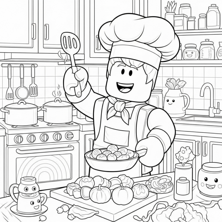 Kolorowanka Roblox kucharz