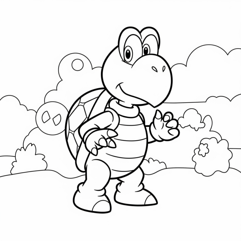 Kolorowanka Zółw – Mario Bros