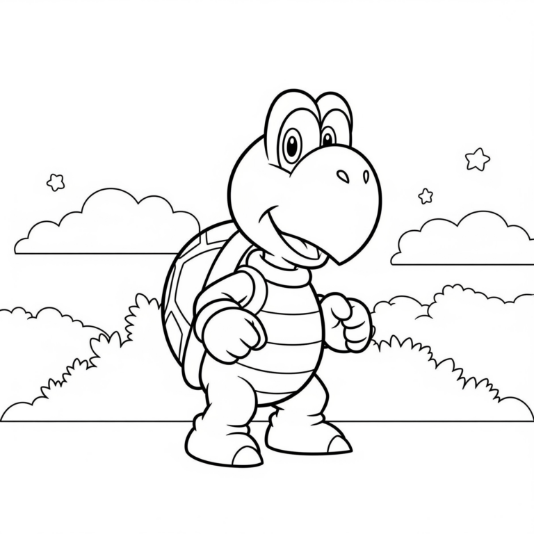Kolorowanka Żółw – Mario Bros