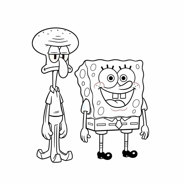 Kolorowanka Spongebob i Skalmar