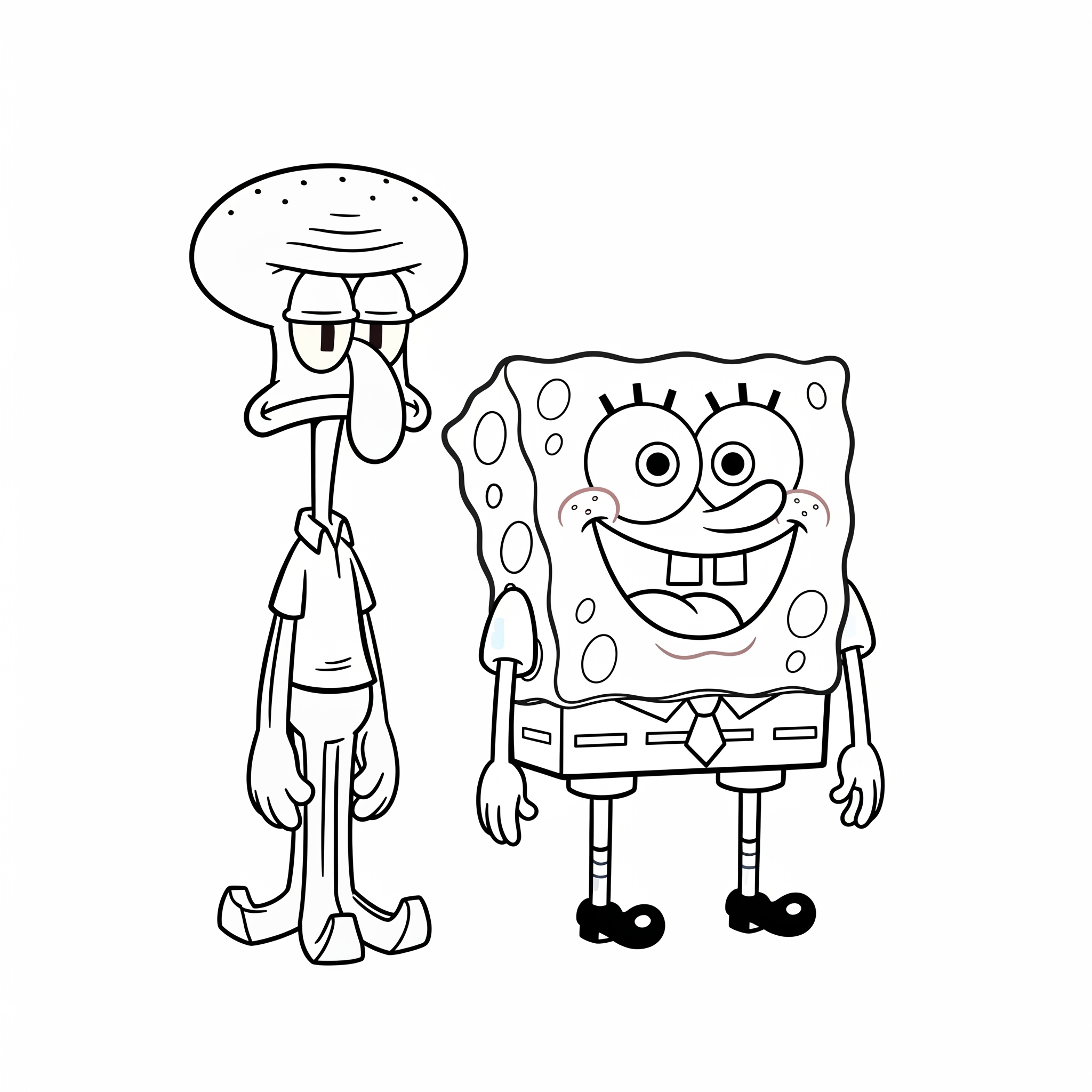 Kolorowanka Spongebob i Skalmar