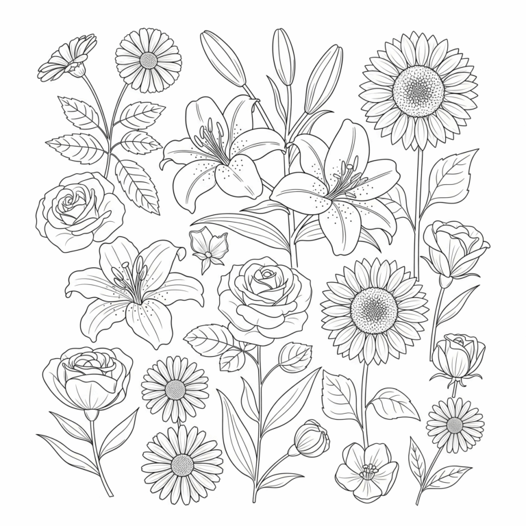 Kolorowanka Kwiaty