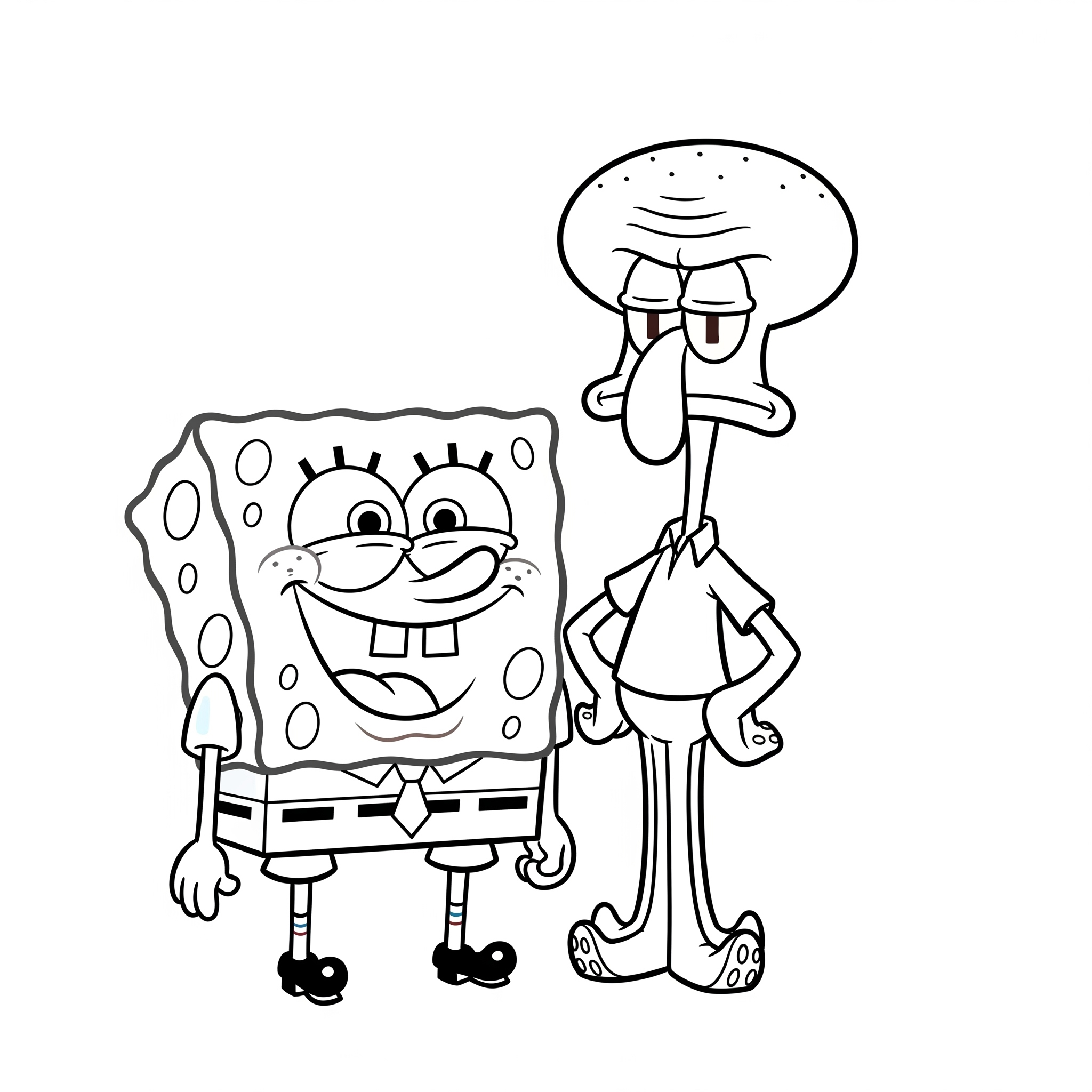 Kolorowanka Spongebob i Skalmar