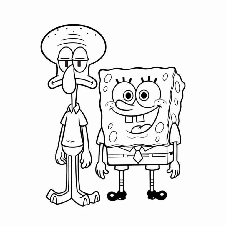 Kolorowanka Spongebob i Skalmar
