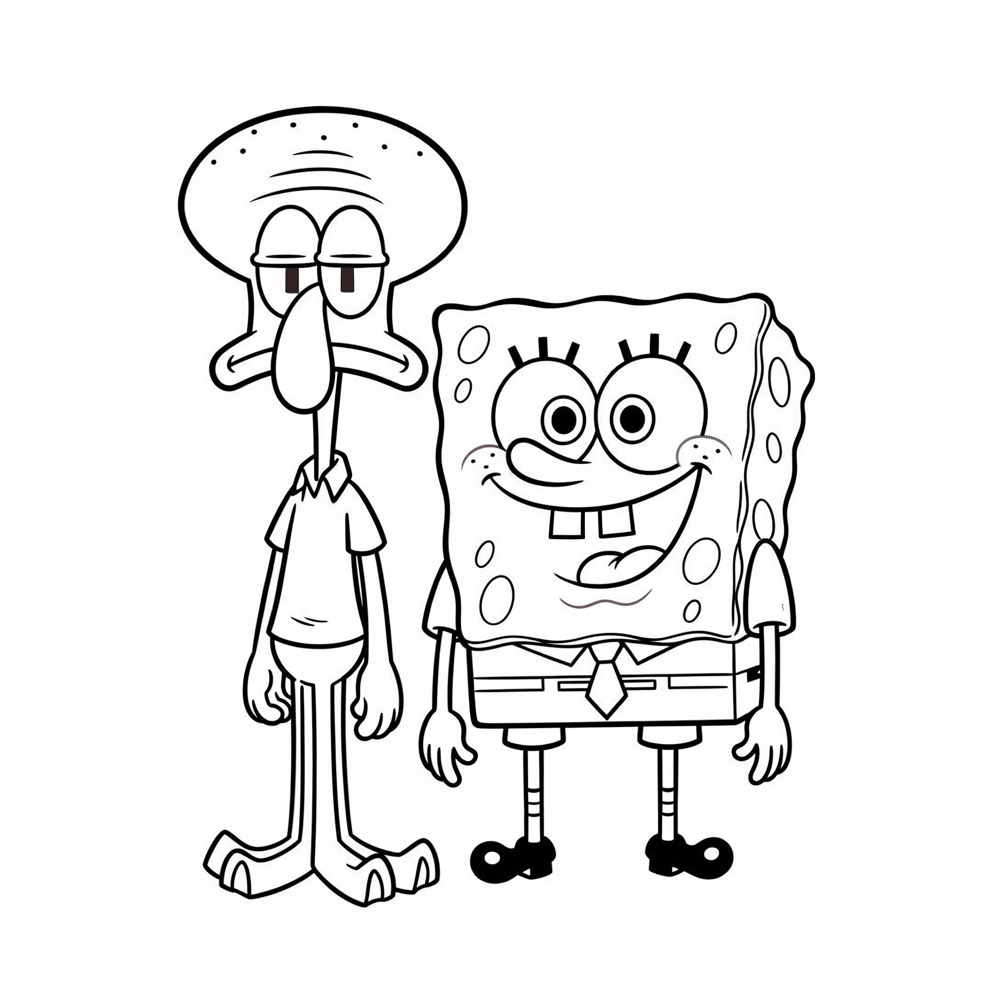 Kolorowanka Spongebob i Skalmar