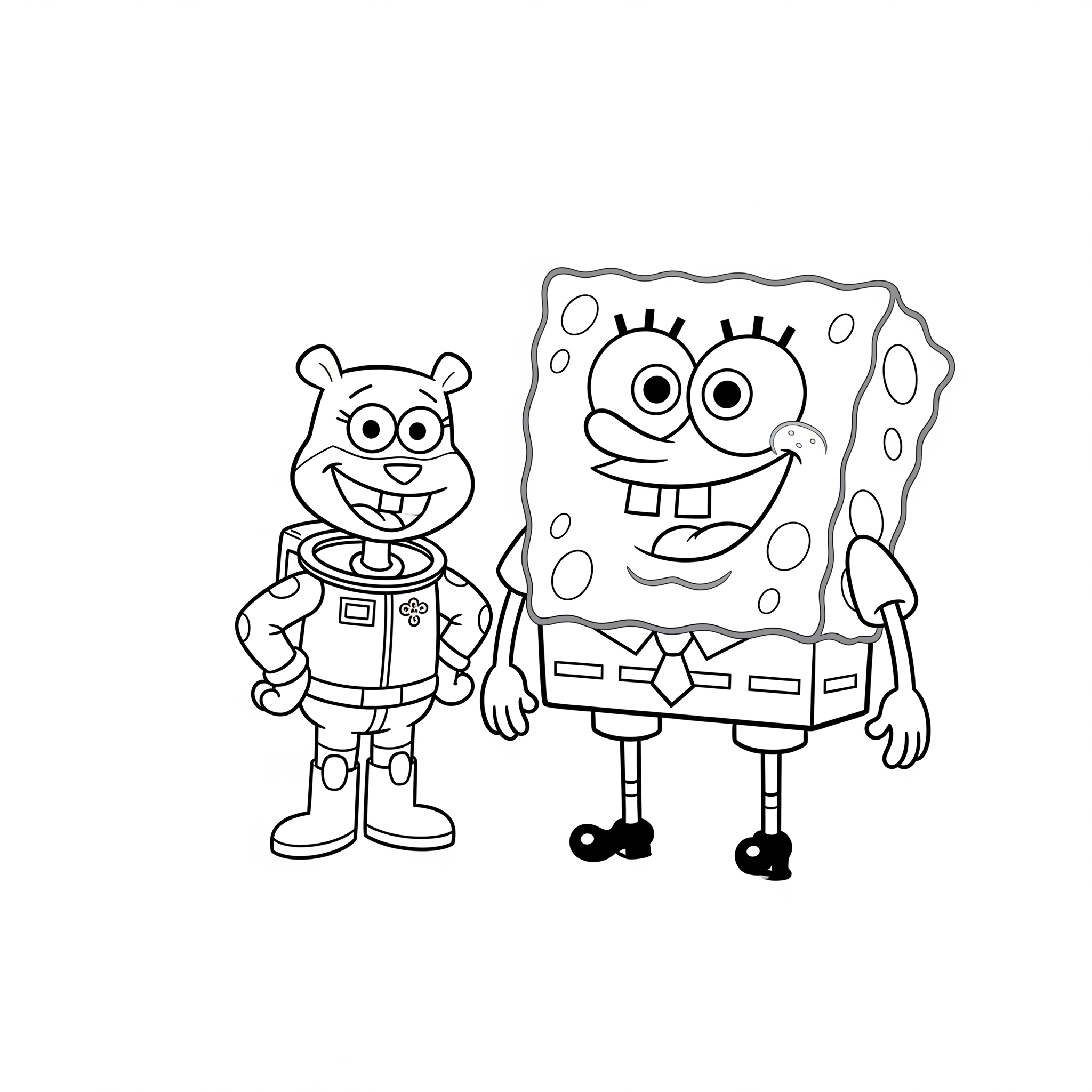Kolorowanka Spongebob i Sandy