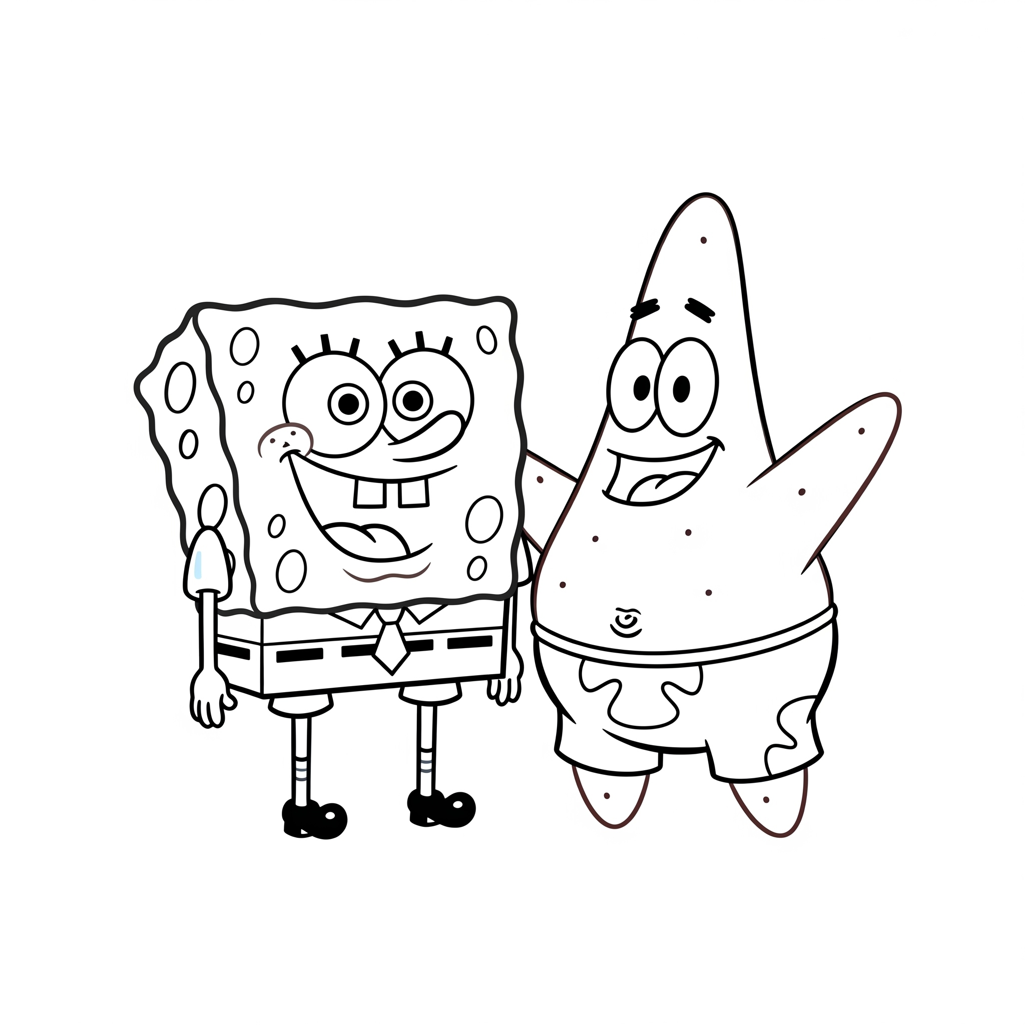 Kolorowanka Spongebob i Patryk