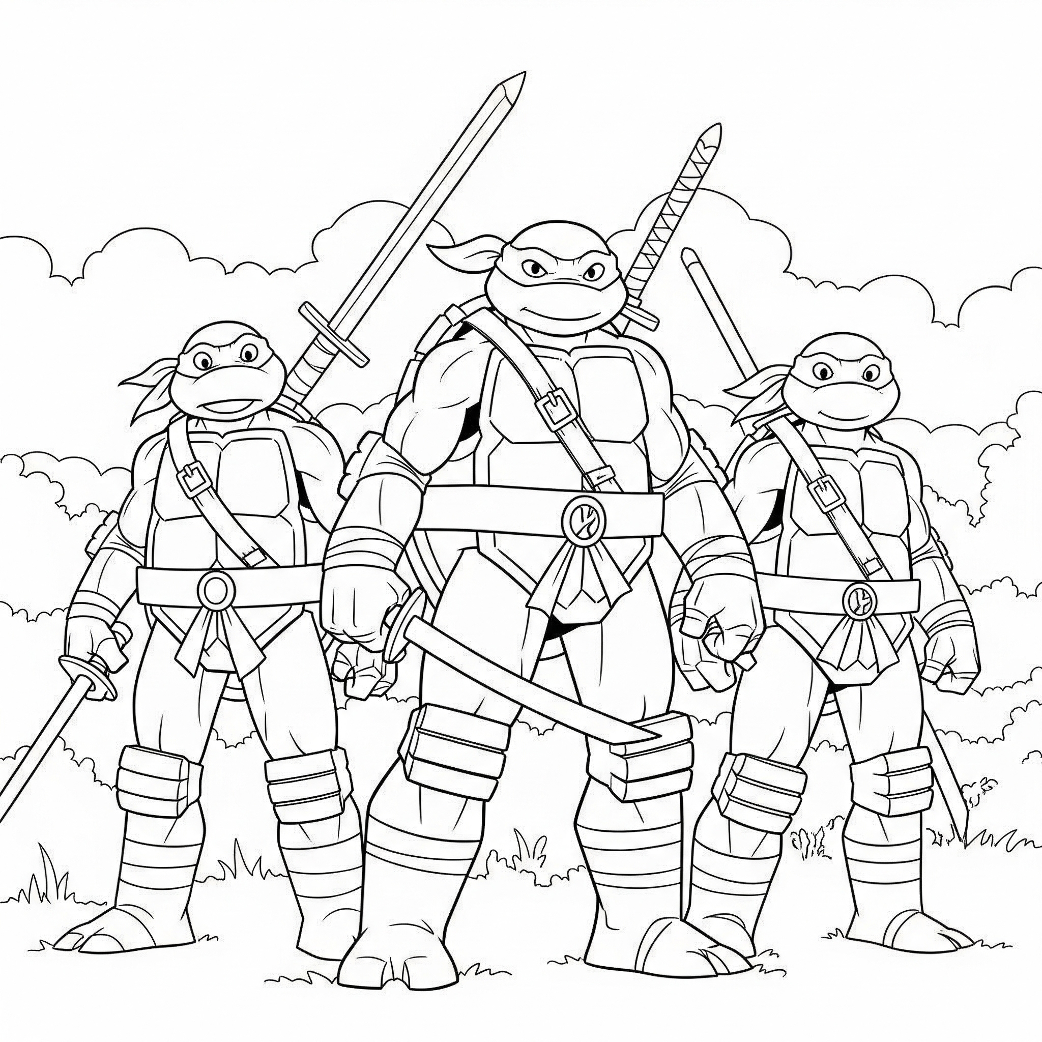 Kolorowanka Żółwie ninja