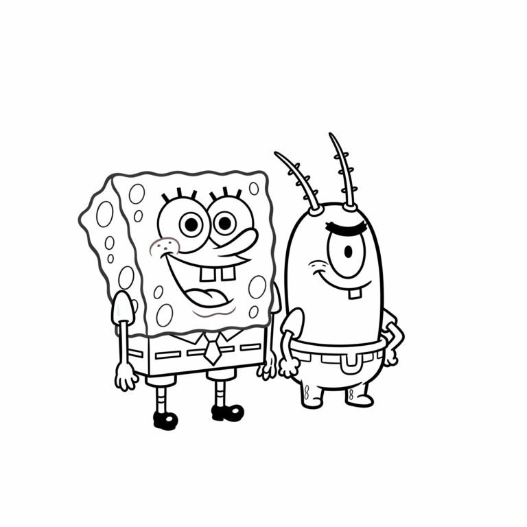 Kolorowanka SpongeBob i Plankton