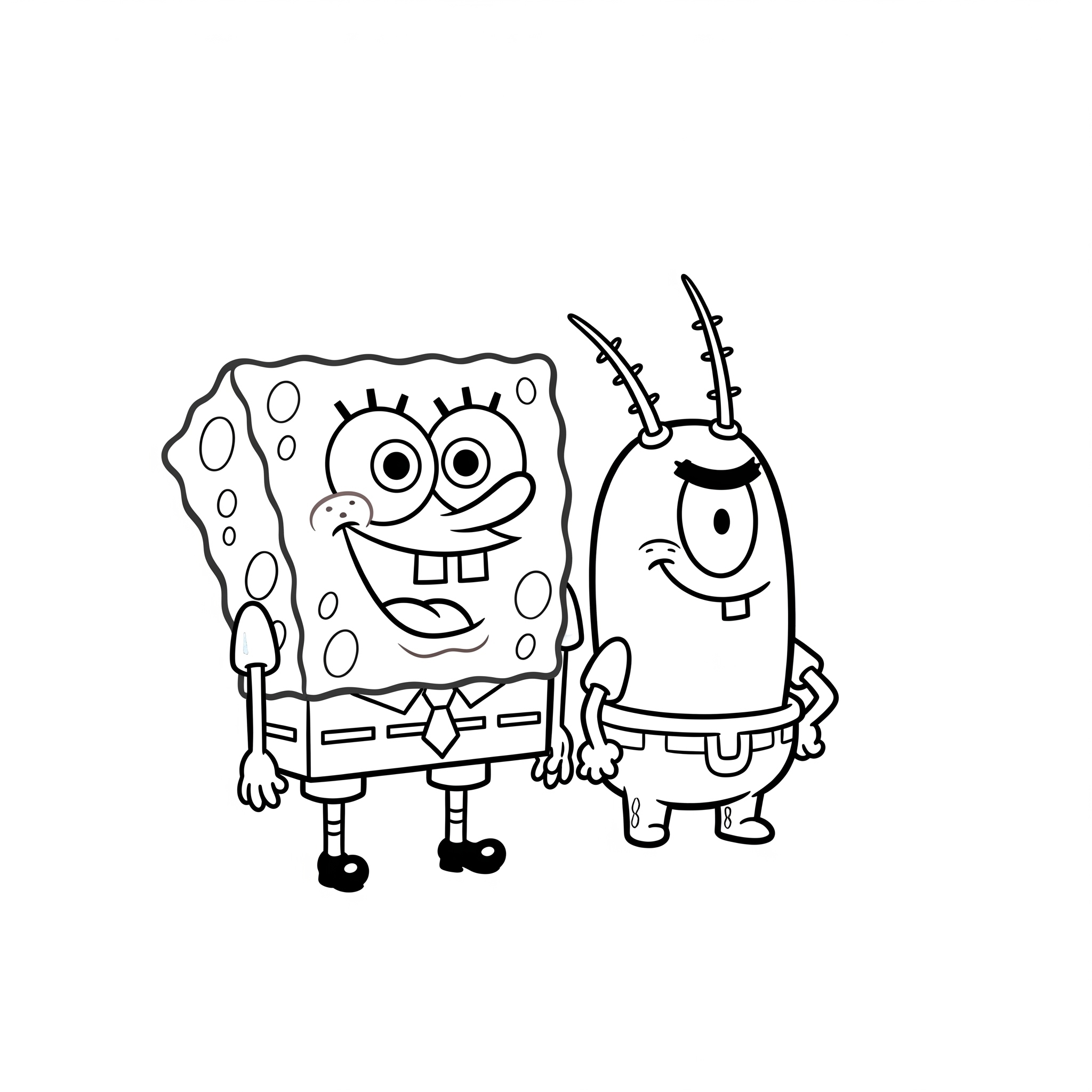 Kolorowanka SpongeBob i Plankton