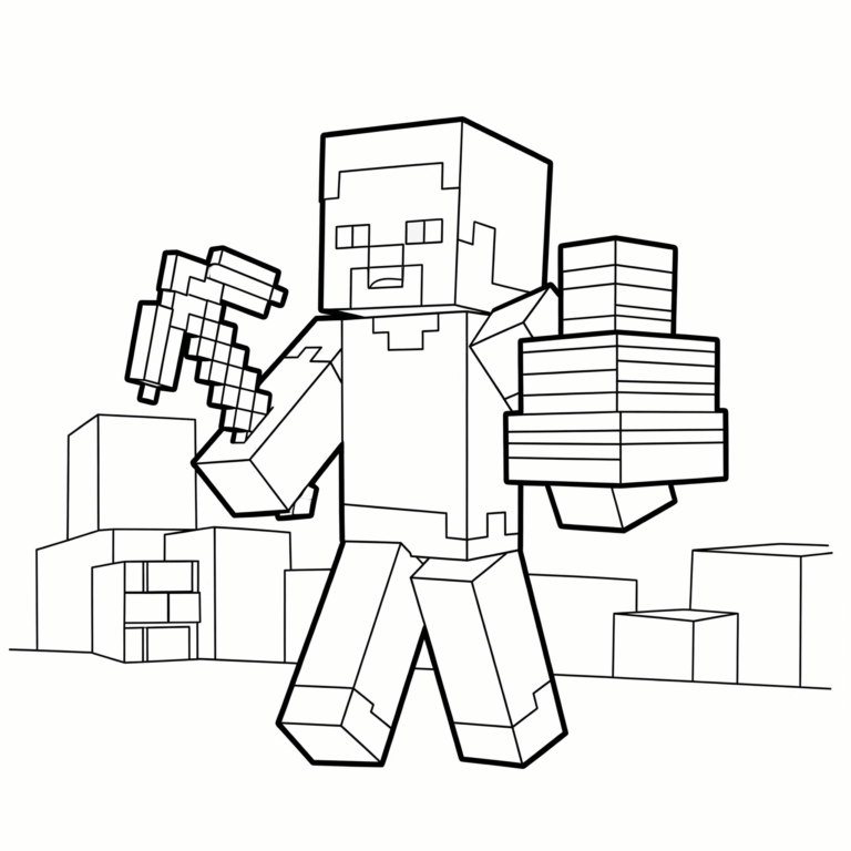 Kolorowanka Steve (Minecraft)