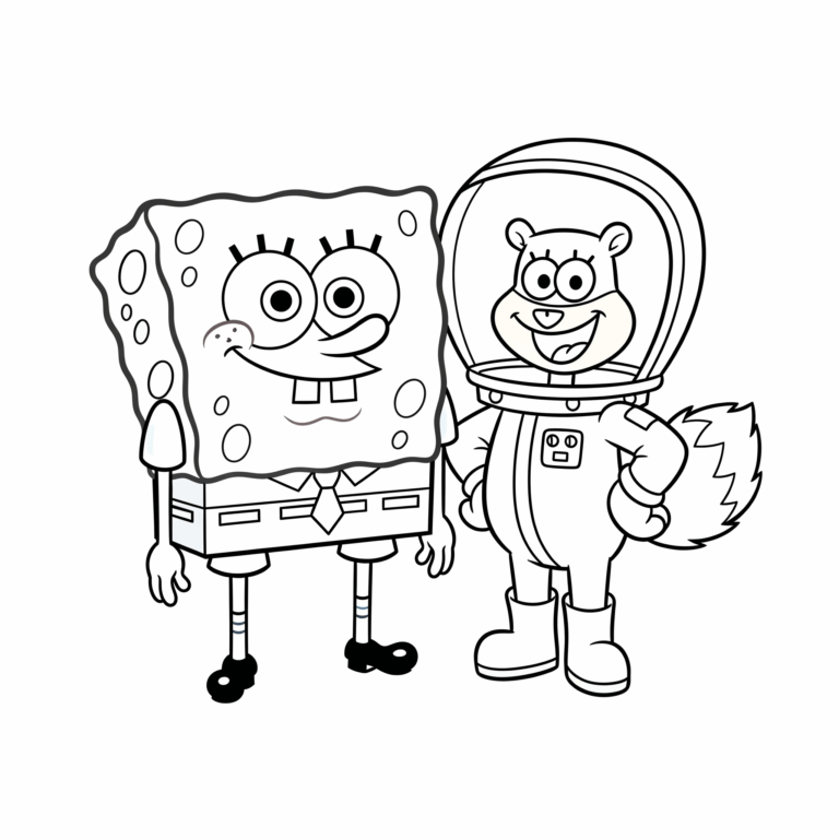 Kolorowanka Spongebob i Sandy