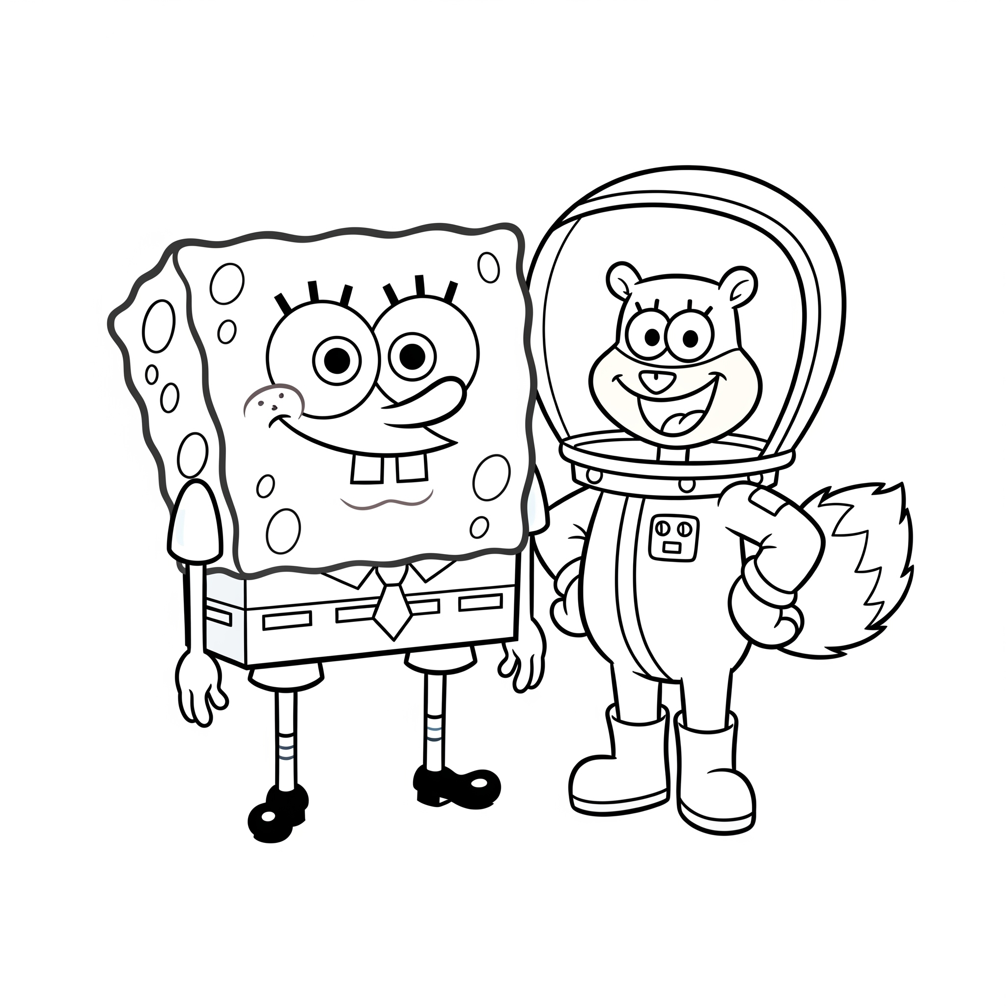 Kolorowanka Spongebob i Sandy