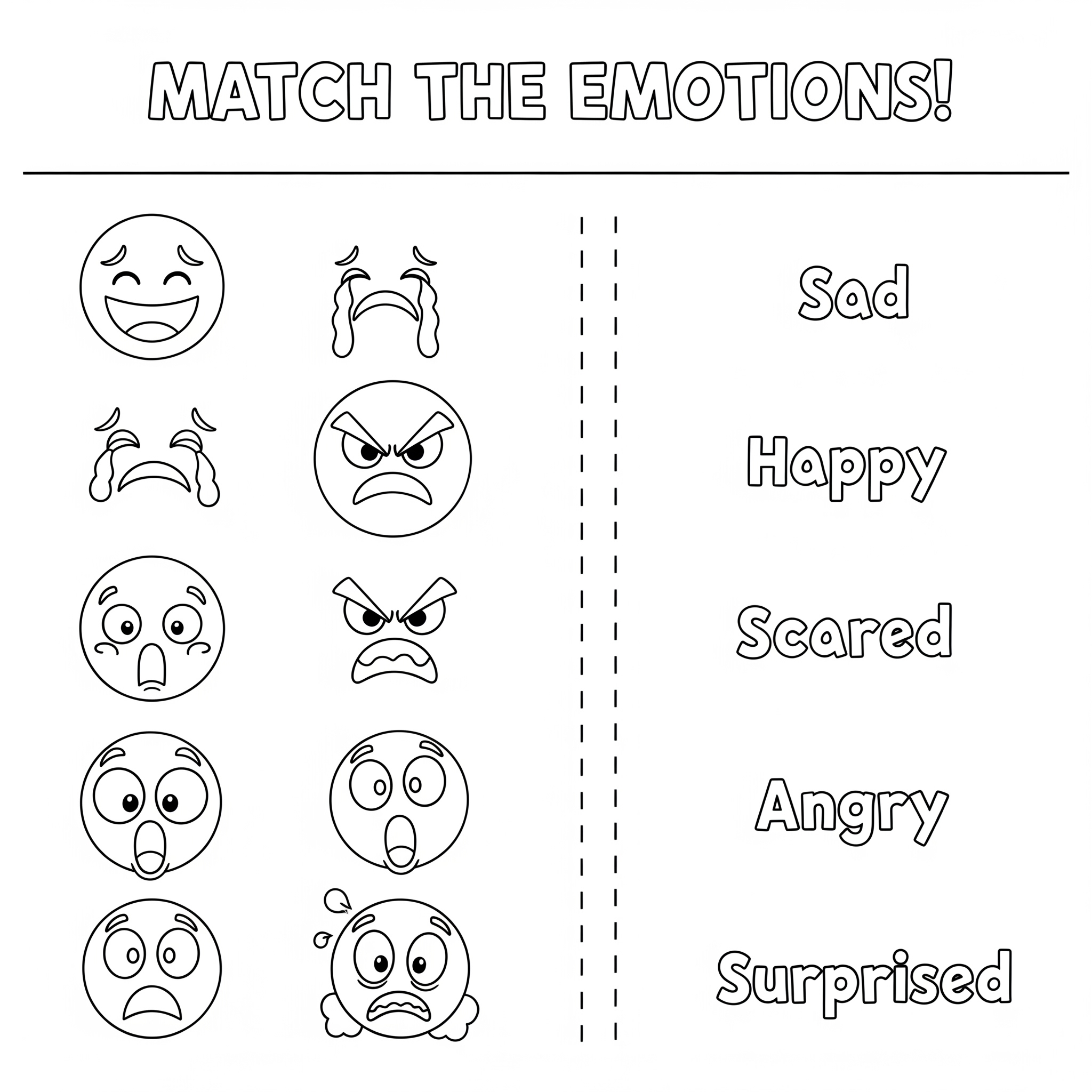 Kolorowanka Rodzaje emocji