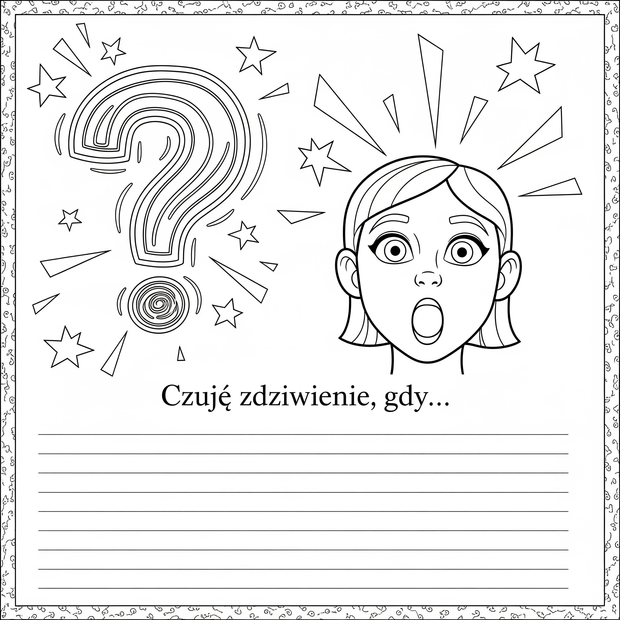 Kolorowanka Kiedy czuję zdziwienie