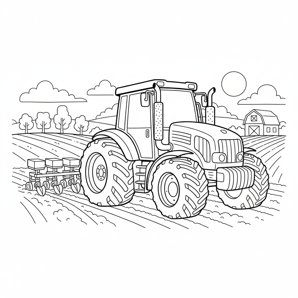 Traktor podczas pracy na roli