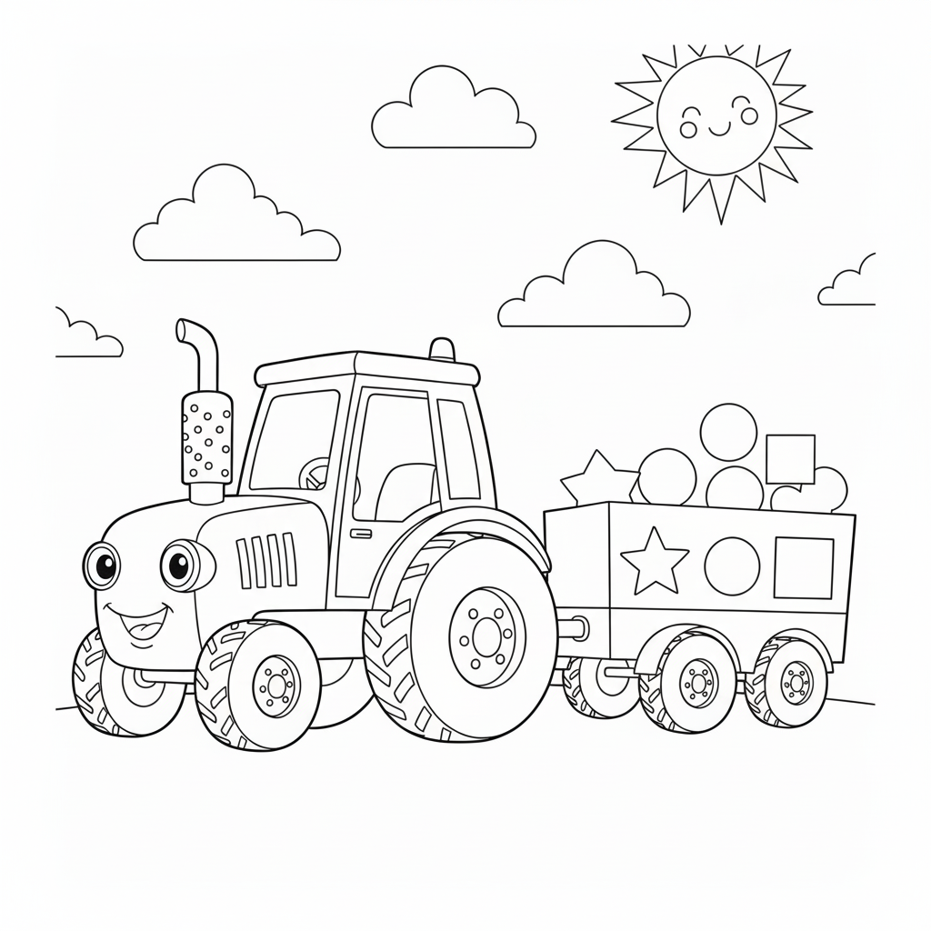 Traktor z przyczepa