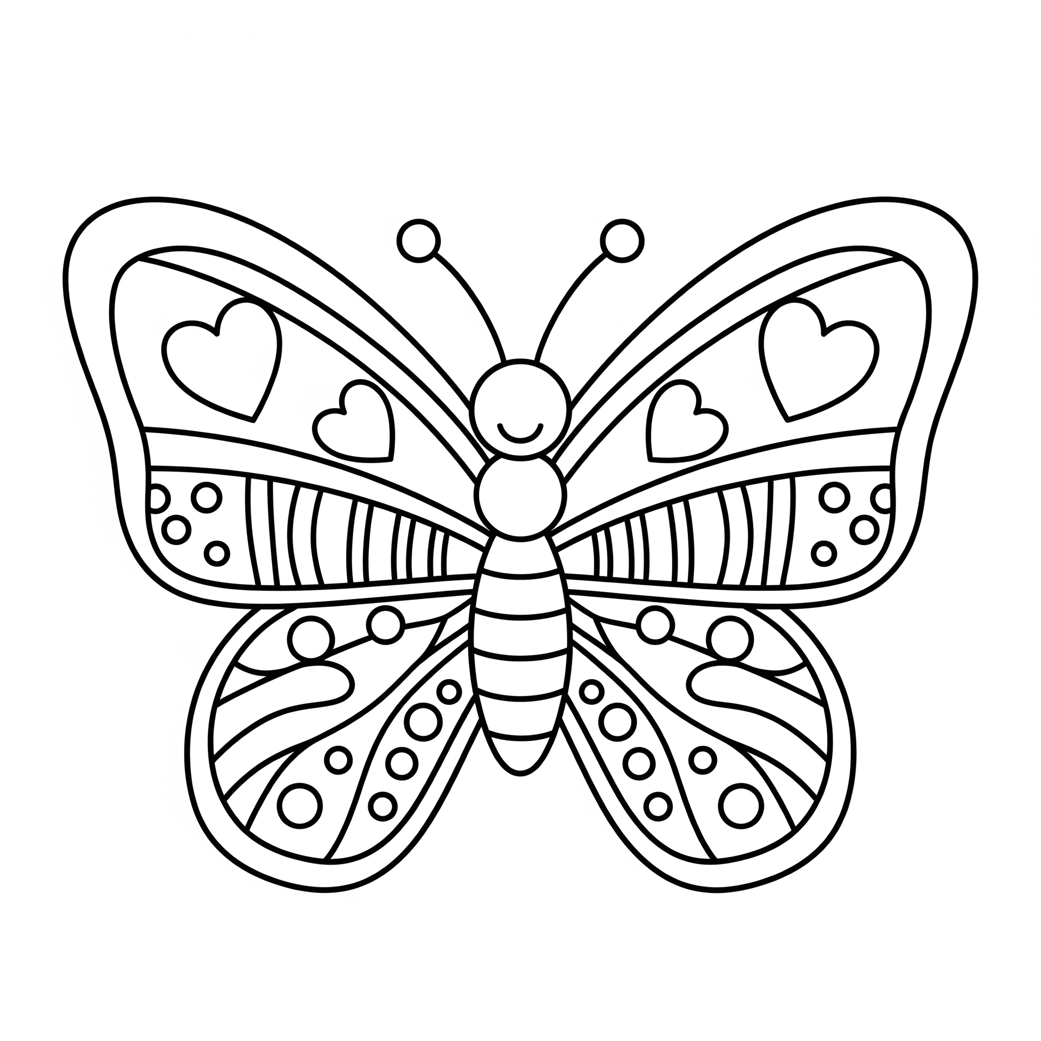 Kolorowanka Motyl – skrzydła serduszka