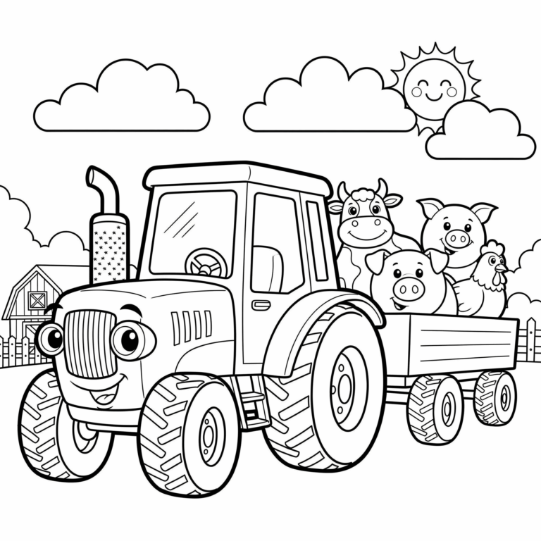 Traktor ze zwierzętami