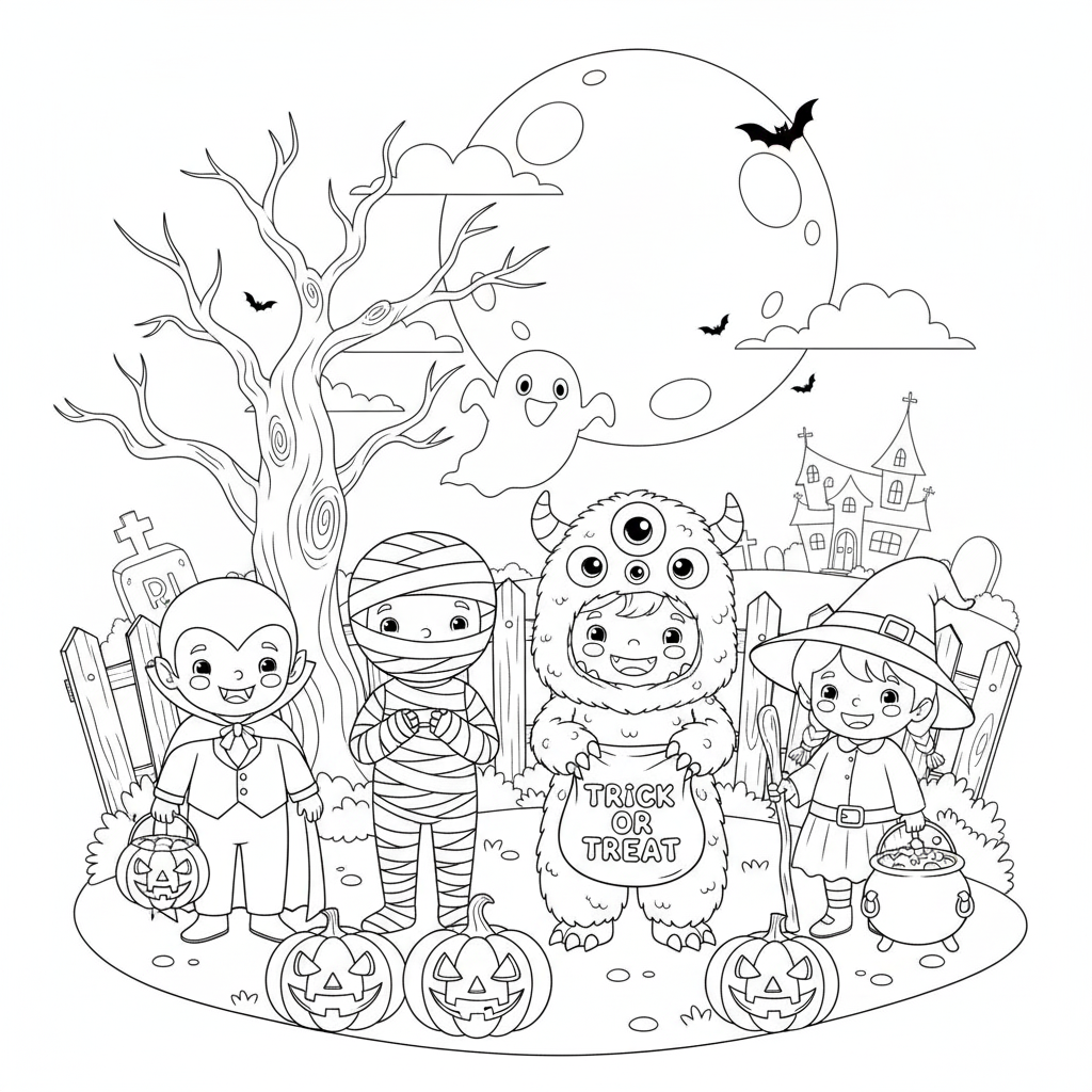 Przebrane dzieci na Halloween