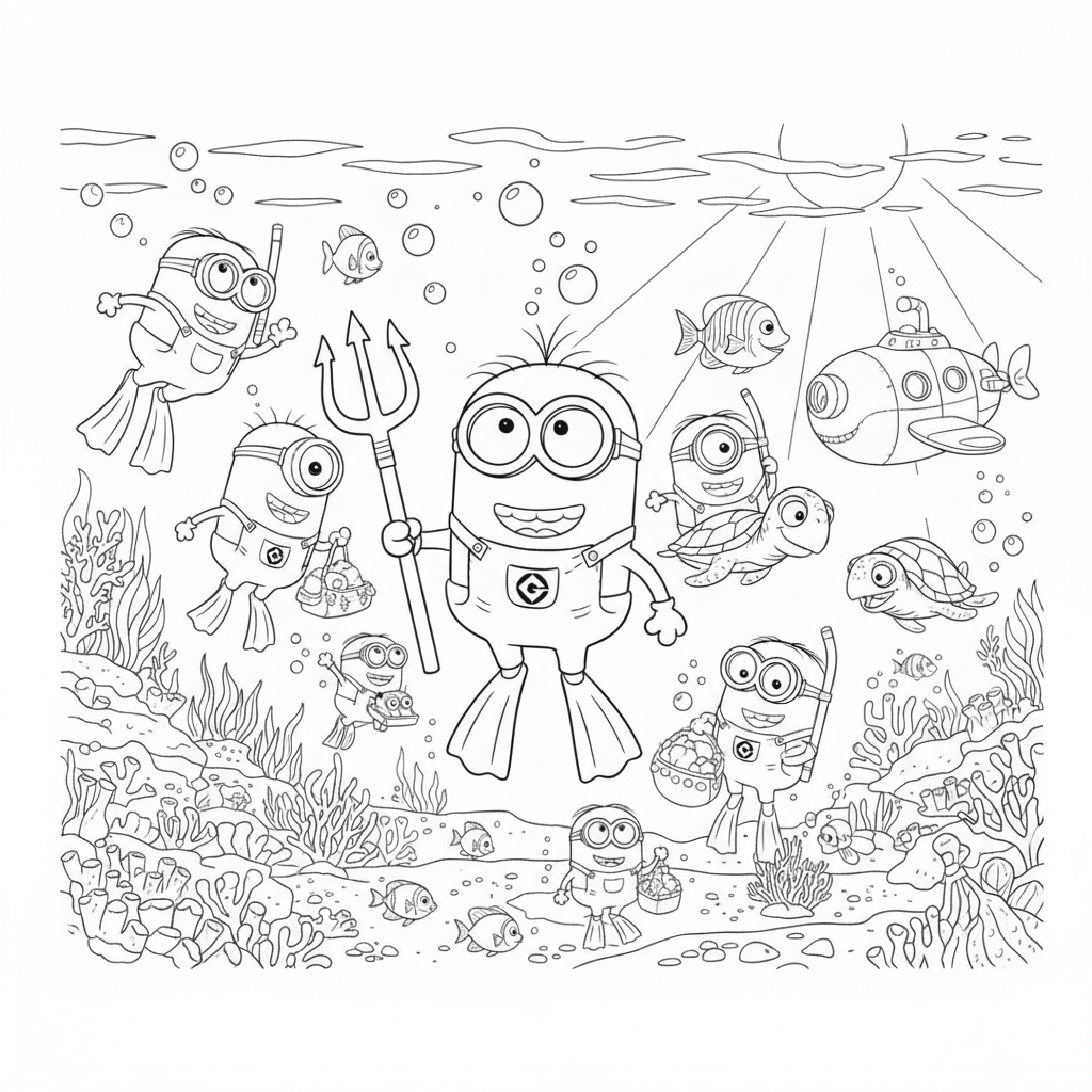 Minionki pod wodą