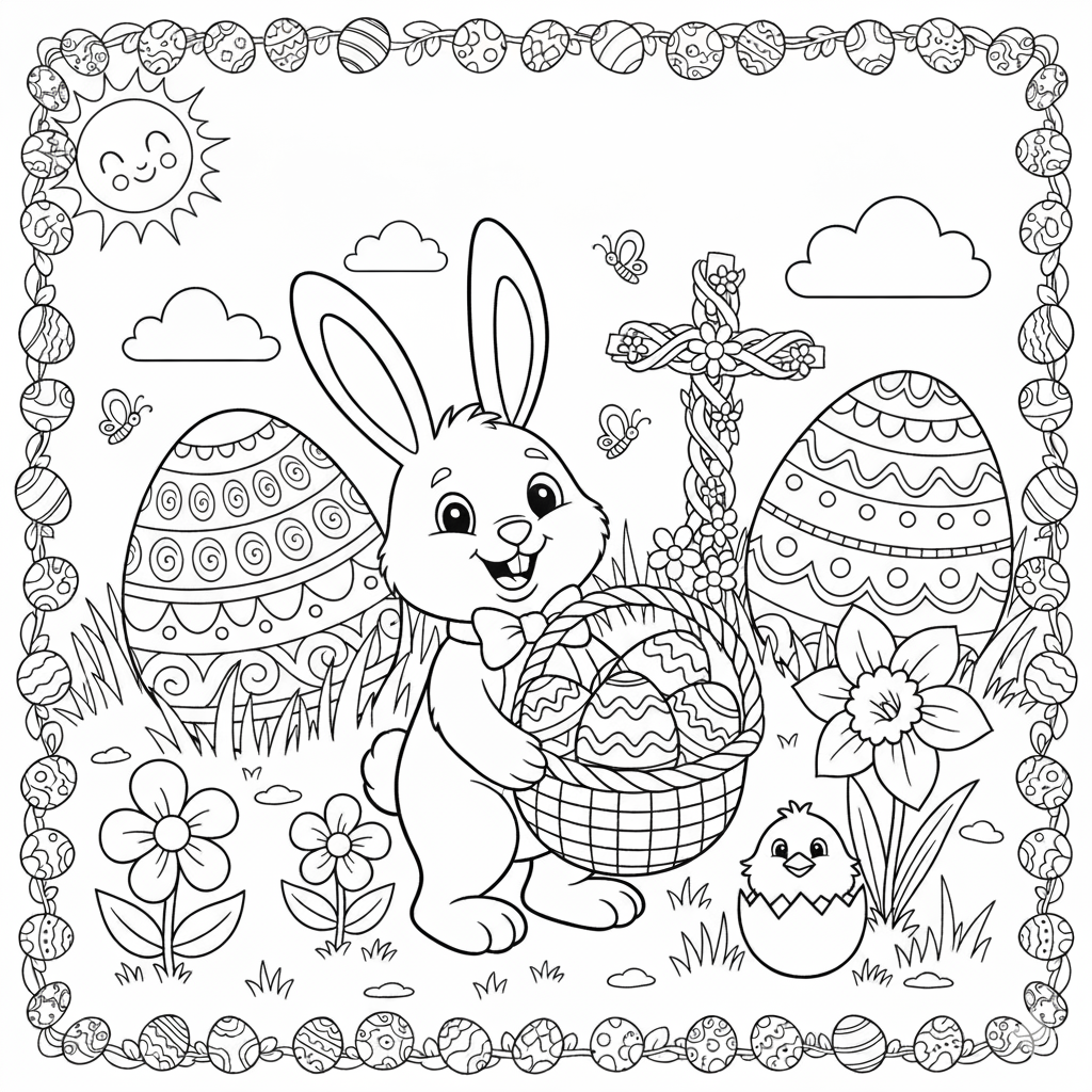 Kolorowanka Króliczek Wielkanocny