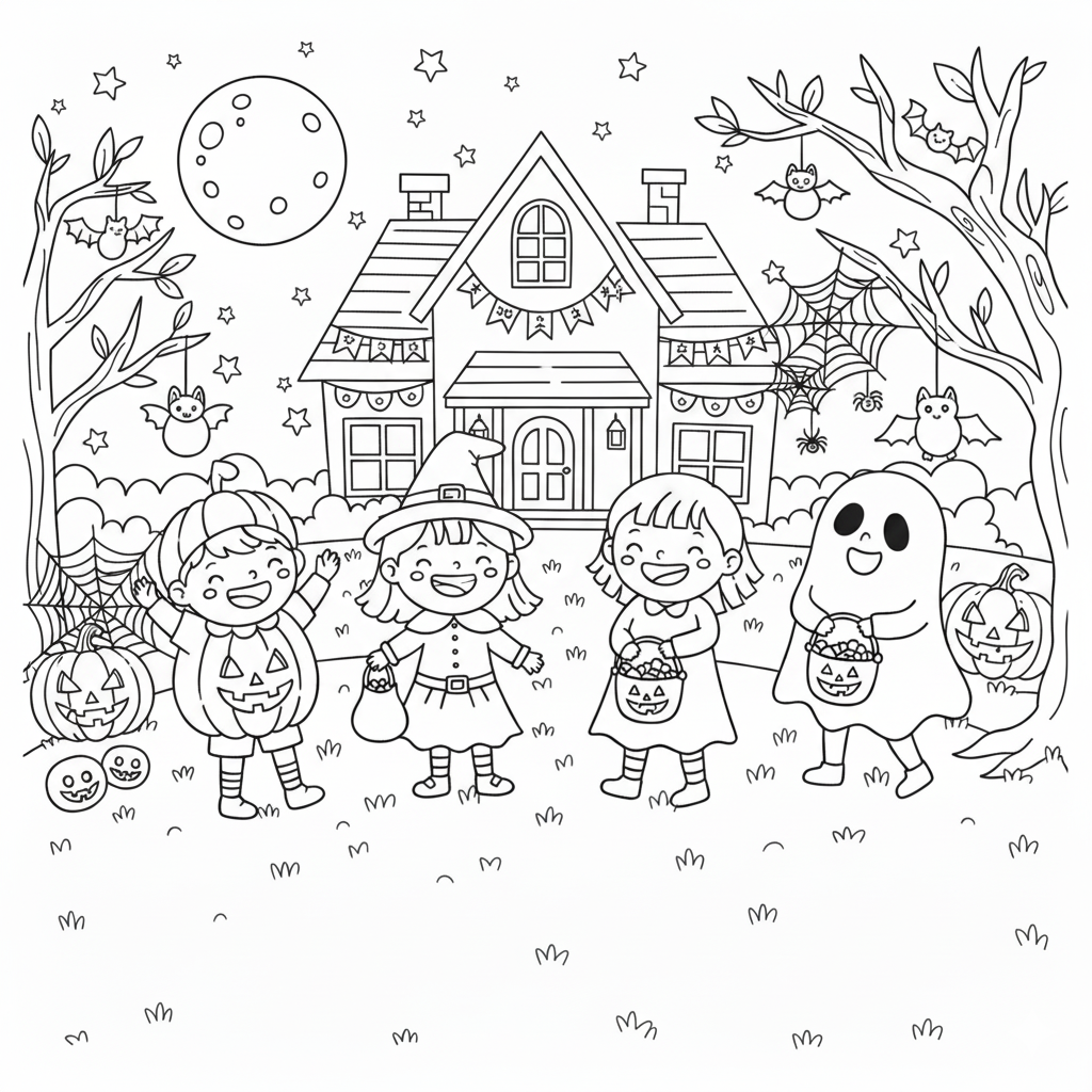 Dzieci przebrane na Halloween