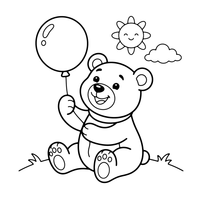 Kolorowanka Miś i Jego Nowy Balon