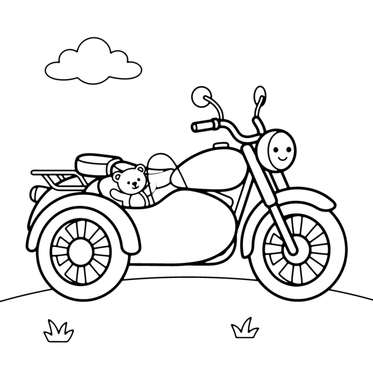 Kolorowanka Motocyklowa przyjaźń z misiem