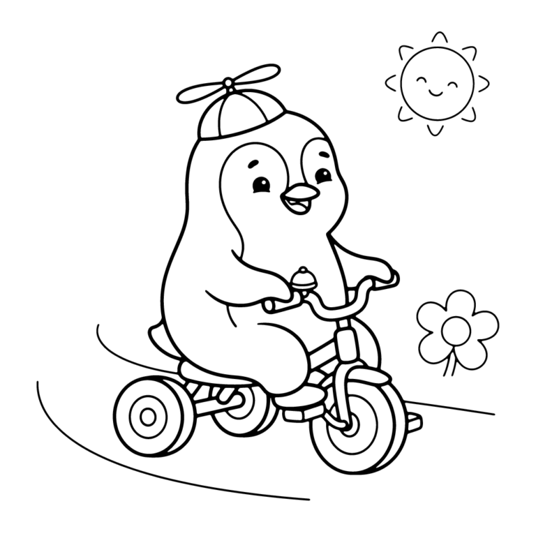 Kolorowanka Wesoły Cyklista w Czapeczce